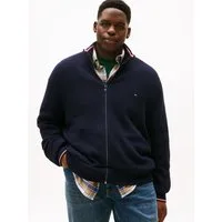 Tommy Hilfiger Big & Tall Strickjacke BT-RWB RIB ZIP THROUGHB Große Größen, aus Rippstrick, mit Stehkragen