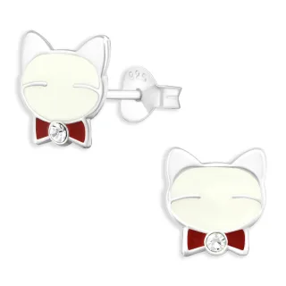 Katzen Kinder Ohrringe aus 925 Silber