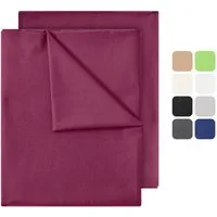 NatureMark Bettlaken 2er-Set klassisches Betttuch Haustuch, 100% Baumwolle, Gummizug: ohne, (2 Stück), Laken Haustuch, viele Größen und Farben, 180x275 cm, Bordeaux rot