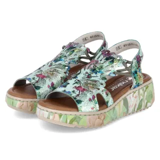 Rieker Plateau-Sandalen - Gr. 36 - Grün - Synthetik