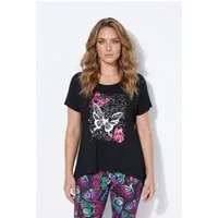 Angel of Style Longshirt Longshirt A-Linie Schmetterlinge Zipfelsaum