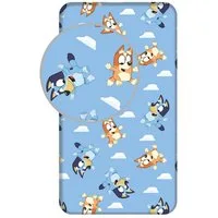 Bluey Spannbettlaken Bluey Clouds Spannbetttuch Kinderbett 90x200cm, 100% Baumwolle, (1 Stück)