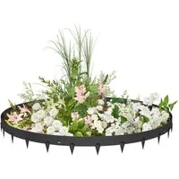FIVMEN Rasenkante Verzinkte Flexible Beetumrandung 160/200 mm Hoch, 5 Stück, 5 m/10 Stück, 10 m - Silber/Schwarz/Rost