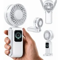 MOPUEA Handventilator Tragbarer Turbo Handventilator Ventilator Mit Kühlmodus Einstellbare, 5 Geschwindigkeitsstufen Für Outdoor Reisen Und Wandern