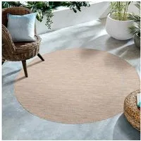 SIMPEX24 Outdoorteppich Unicolor - Einfarbig, Rund, Höhe: 5 mm, Rund Outdoor Teppich Wetterfest Balkon Küchenteppich Flachgewebe