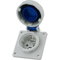 Mennekes Steckdose 230V 16A IP68 Schuko Anbausteckdose mit Klappdeckel Steckdose, 1-St.