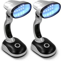 EAXUS LED Schreibtischlampe Helle Tischleuchte ohne Kabel, Batteriebetrieben, LED fest integriert, Tageslichtweiß, Schwenkbarar Lampenkopf, perfekt für konzentriertes Arbeiten