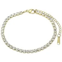 KARMA Tennisarmband Damen Kristall Armband verstellbar Silber oder Gold Kristallarmband (zierlich, filigran & elegant Damenarmband modern, Glitzer Armkettchen mit Karabinerverschluss), mit klaren oder bunten Steinen 16,5–21 cm
