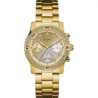 Guess W0774L5 Confetti Damen stilvolle Uhr in Gold