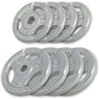 GORILLA SPORTS Hantelscheibe Hantelscheibe Guss Gripper 0,5-20 KG, 30 kg, (8-tlg)