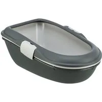 TRIXIE Katzentoilette Katzentoilette Berto, 3tlg., mit Trennsystem - dunkelgrau/hellgrau -
