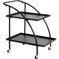 HAKU Servierwagen Dinett, Kaffeetisch, Küchenwagen, Serviertisch, Teewagen, Trolley, (1 St), rechteckig - aus Metall Schwarz B/T/H 68/42/71 cm