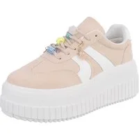 Ital-Design Plateausneaker mit verspielten Details für Damen Sneaker (91409150) Keilabsatz/Wedge Sneakers Low in Beige
