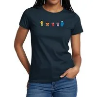 Spreadshirt T-Shirt Sesamstraße Pixel Charaktere Frauen T-Shirt (1-tlg)