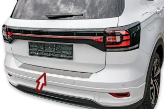 MATT Edelstahl Ladekantenschutz Stoßstange Schutz Abdeckung für VW T-Cross Typ C1 ab 2018-