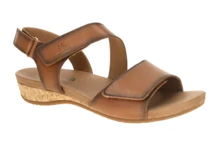 Josef Seibel Damen Sandale FLEUR 01 88201 Braun Camel Keilabsatz Klettverschluss