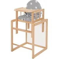 roba® Kombihochstuhl Little Stars, wandelbar zu Tisch & Stuhl, Holz natur, gepolstert