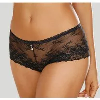 LASCANA Panty aus dezent transparenter Jacquardspitze mit edlem Perlenaccessoire