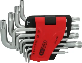 KS Tools Torx-Winkelstiftschlüssel-Satz mit Bohrung, kurz, 10-tlg, TB8-TB50 - 151.4840