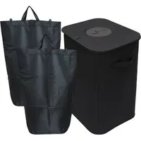 relaxdays Flaschensammler Pfandflaschen-Sammelbehälter 100 l (3 St), schwarz