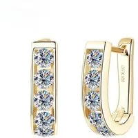 ROUGEMONT Paar Creolen Exklusive klassische Moissanit Creolen 925 Silber 18K Gold, Echtschmuck