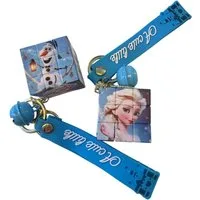 Disney Schlüsselanhänger Mini Würfel Frozen die Eiskönigin 3,5x3,5cm Schlüsselanhänger Glocke (Set, 1-tlg., Geschenk-Set), Motivwürfel Cubix Zauberwürfel für Kinder Geschenke