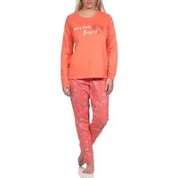 Normann Pyjama Verspielter Damen Pyjama lang, Schlafanzug mit floralem Muster