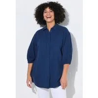Angel of Style Hemdbluse Hemdbluse oversized Musselin 3/4-Ärmel