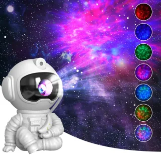 Elfeland LED Astronaut Starry Sky Lamp Atmosphere Projection Lamp Sitting Astronaut Remote Control Creative Bedroom Nigh