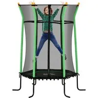 HOMCOM Kindertrampolin Trampolin, Federfreie Gartentrampolin mit Sicherheitsnetz, Ø 111 cm, (Indoor Trampolin, 1 tlg., Trampolin), bis 50 kg, für Kinder 3-10 Jahre Grün