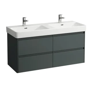 LAUFEN Waschtischunterschrank BASE 2.0 446x1168x515 4 Schubl m. Griffmulde f.WT H814966 verkehrsgrau H4113241082661