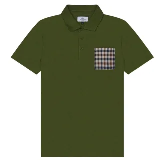 Aquascutum Active Beach Sailor Check Polo Poloshirt In Armeegrün