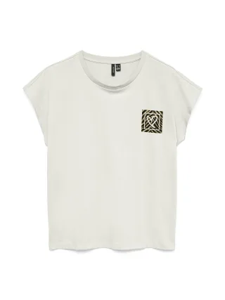 VERO MODA - VMSTINA AVA SS TOP BOX JRS GA Snow White - Gr. - S