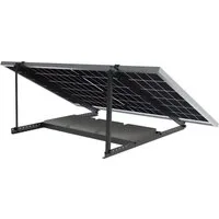 TZIpower Solarmodul-Halterung Solarhalterung Triangel Schwarz Balkon Flachaufständerung Wandmontage, (Mit Haken und Endklemmen, Universal einsetzbar)