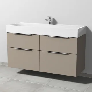 Sanipa 3way Waschtischunterbau zu Kaldewei Silenio Waschtisch mit 4 Auszügen, Sandgrau-Matt UF45767