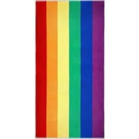 Lashuma Badetuch Regenbogen, Frottee (1-St), gestreiftes Strandtuch Frottee bunt 90x180 cm
