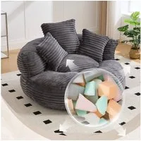 BlingBin Sitzsack Cordstoff-Sofa, Lazy Sofa (Sofa, 1 St., 108 x 108 x 52 cm), Mit drei Kissen, für Erwachsene und Kinder gleichermaßen geeignet