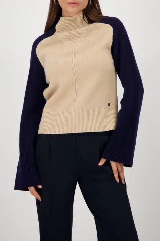 monari - Pullover mit Colorblock-Design cinnamon - Gr. - 40
