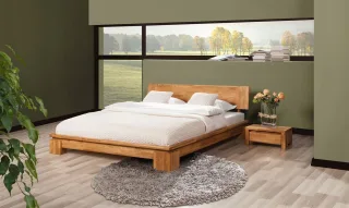 Massivholzbett Schlafzimmerbett MAISON Eiche massiv 120x200 cm