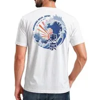 Neverless Print-Shirt Backprint T-Shirt Herren Welle Kanagawa Japan Schriftzeichen mit Print