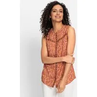 Witt Klassische Bluse Druckbluse Ärmellos