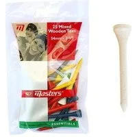 Masters 247 Golftee Masters Golf Holz Tees 2 1/8 54mm Bunt 25 Stück, Holz-Tees I 25 Stück I Bunt