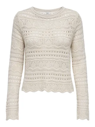 JDY - JDYSUN LAY L/S BOATNECK PULLOV. KNT NOOS Tapioca - Gr. - S