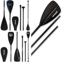 NEMAXX Sets 3-teilig Alu/Carbon verstellbar Kajak Kanu Touring Stechpaddel SUP-Paddel, (Mit Skala, sicherem Halt, präziser Längenverstellung und Ergogriff), Kompakt zerlegbar, flexibel verstellbar und für ruhige Führung gebaut