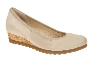 Gabor 82.641 Damen Ballerinas Beige Oak Echtleder Komfortfu?bett