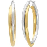 Firetti Paar Creolen Schmuck Geschenk Silber 925 Ohrschmuck Ohrringe bicolor