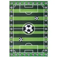 Mazovia Kinderteppich Kinderteppich Spiel Fußballteppich Teppich Kinderzimmerteppich Grün, 80 x 150 cm, Fußbodenheizung, Allergiker geeignet, Rutschfest