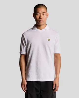 Lyle & Scott Poloshirt mit Fußballkragen – Weiß