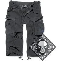Brandit Cargoshorts Cargo Shorts kurze Hose Industry 3/4 lang mit UD Bandana