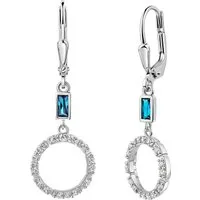 Firetti Paar Ohrhänger Schmuck Geschenk Silber 925 Ohrschmuck Ohrringe Kreise, mit Zirkonia (synth)